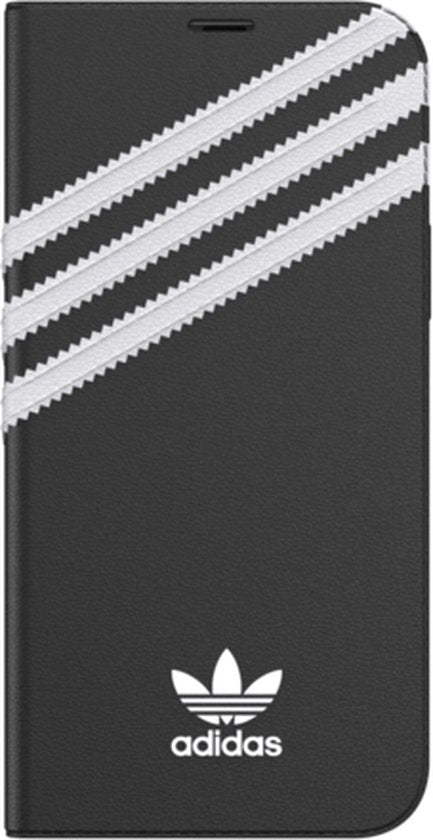 Adidas Originals hoesje geschikt voor Apple iPhone 12/12 Pro - Kunstleer Book Case - Zwart