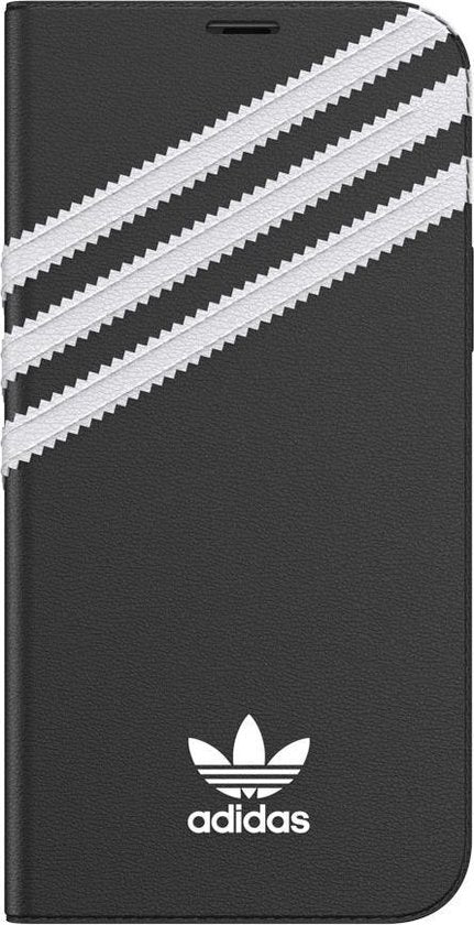 Adidas Originals hoesje geschikt voor Apple iPhone 12/12 Pro - Kunstleer Book Case - Zwart