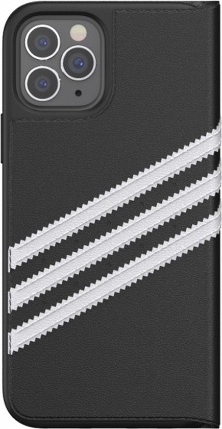 Adidas Originals hoesje geschikt voor Apple iPhone 12/12 Pro - Kunstleer Book Case - Zwart