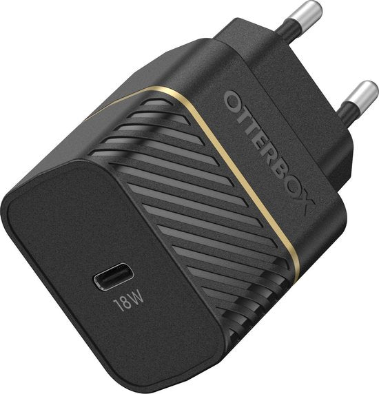 OtterBox Fast Charge Bundel Snellader 18W PD + USB-C Kabel 1M Zwart