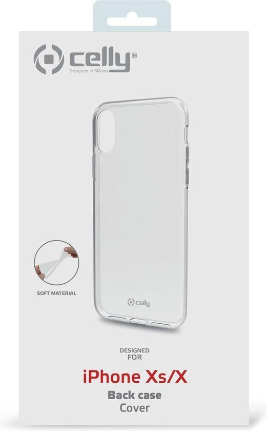 Gelskin Beschermhoes voor iPhone X/XS, Transparant - Rubber - Celly