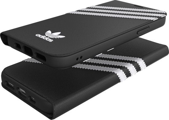 Adidas Originals hoesje geschikt voor Apple iPhone 12/12 Pro - Kunstleer Book Case - Zwart