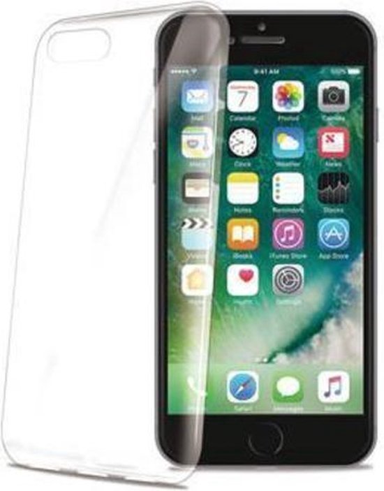 Apple iPhone 8 Plus Hoesje - Celly - Gelskin Serie - TPU Backcover - Transparant - Hoesje Geschikt Voor Apple iPhone 8 Plus