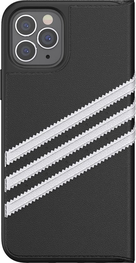 Adidas Originals hoesje geschikt voor Apple iPhone 12/12 Pro - Kunstleer Book Case - Zwart