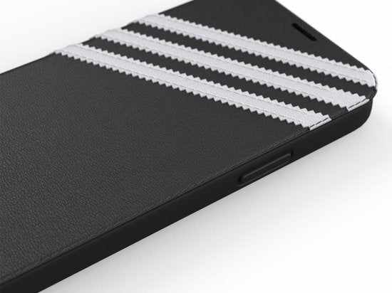 Adidas Originals hoesje geschikt voor Apple iPhone 12/12 Pro - Kunstleer Book Case - Zwart