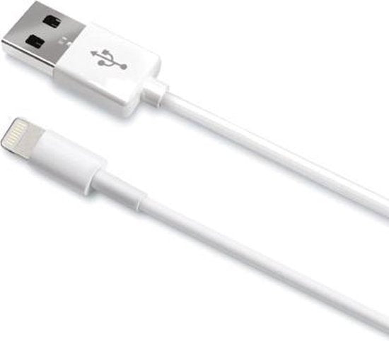 USB-Lightning Kabel Slim Tip, Wit - Celly