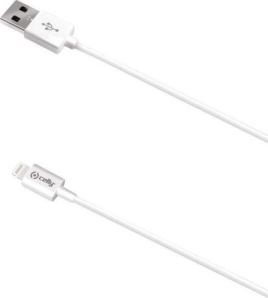 USB-Lightning Kabel Slim Tip, 2 meter - Celly