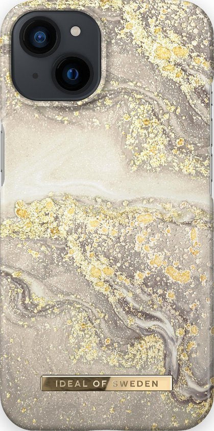 iDeal of Sweden hoesje geschikt voor Apple iPhone 13 - Kunststof Back Cover - Sparkle Greige Marble